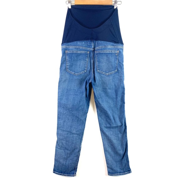 Madewell Maternity Over-the-Belly Stovepipe Straight Jeans in Chancery Wash-28 - Picture 5 of 7